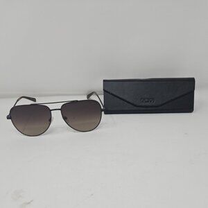 Tumi Aviator Pilot Sunglasses Special Edition + Folding Case & Cloth Black Metal